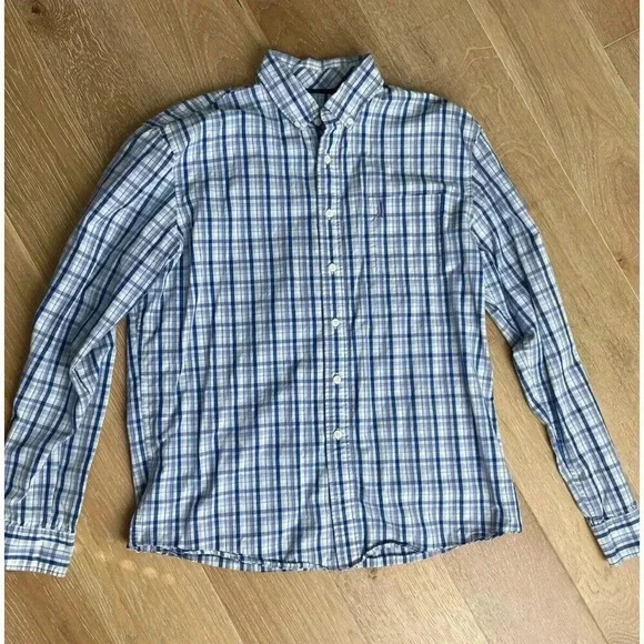 Johnnie-O Hanging Out Plaid Check Long Sleeve Button Up Men's Size L Large Sport - Picture 8 of 9